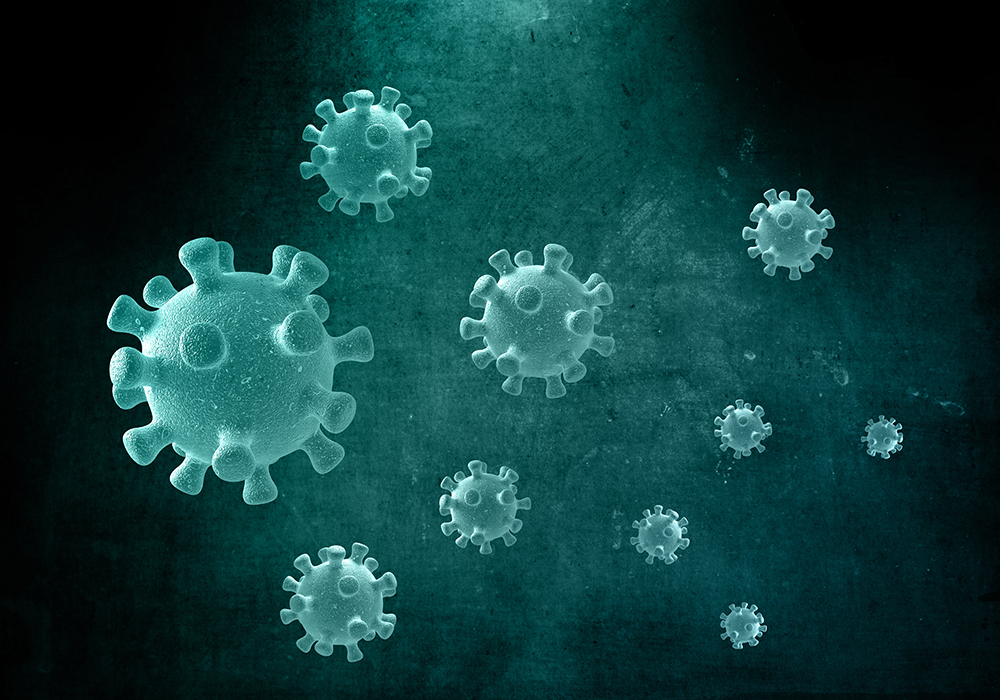 3d medical grunge background with abstract coronavirus cells2